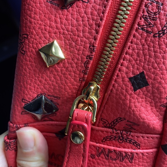 Authentic MCM red backpack - Picture 6 of 9